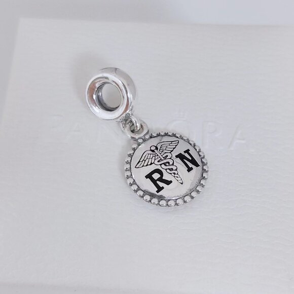 Pandora RN Registered Nurse Charm Life Saver Dangle Charm S925 Silver with box - Picture 4 of 9